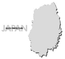 岩手県の3D地図