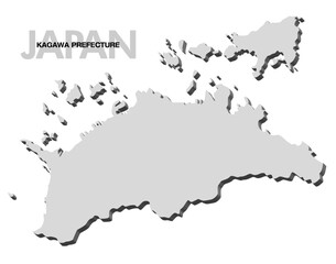 香川県の3D地図