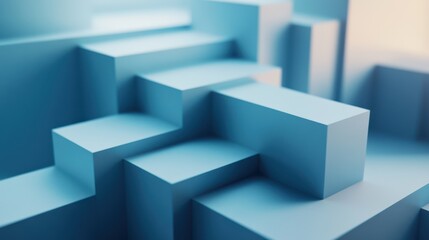 Fototapeta premium An abstract 3D render showcases a visually intriguing composition with geometric shapes and dynamic forms.