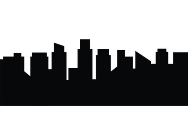 Obraz premium Building silhouette in city or capital with black color for illustration and element