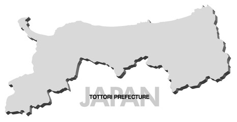 鳥取県の3D地図