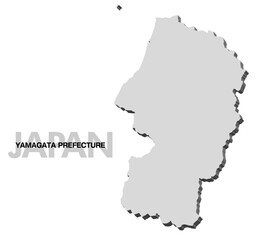 山形県の3D地図