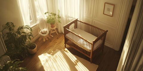Crib with Plant