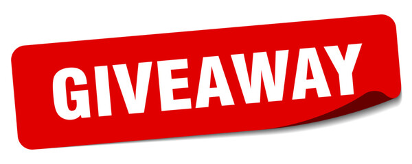 giveaway sticker. giveaway label