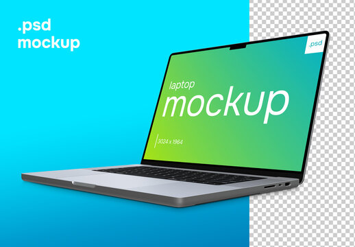 Isolated laptop mockup
