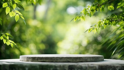Natural Stone and Concrete Podium in Greenery