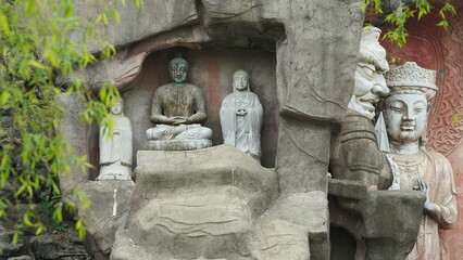 The buddhism stone sculptures view located in China
