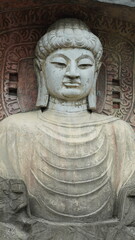 The buddhism stone sculptures view located in China
