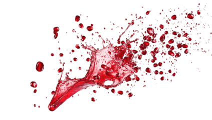 Delicious red wine splash cut out on white background