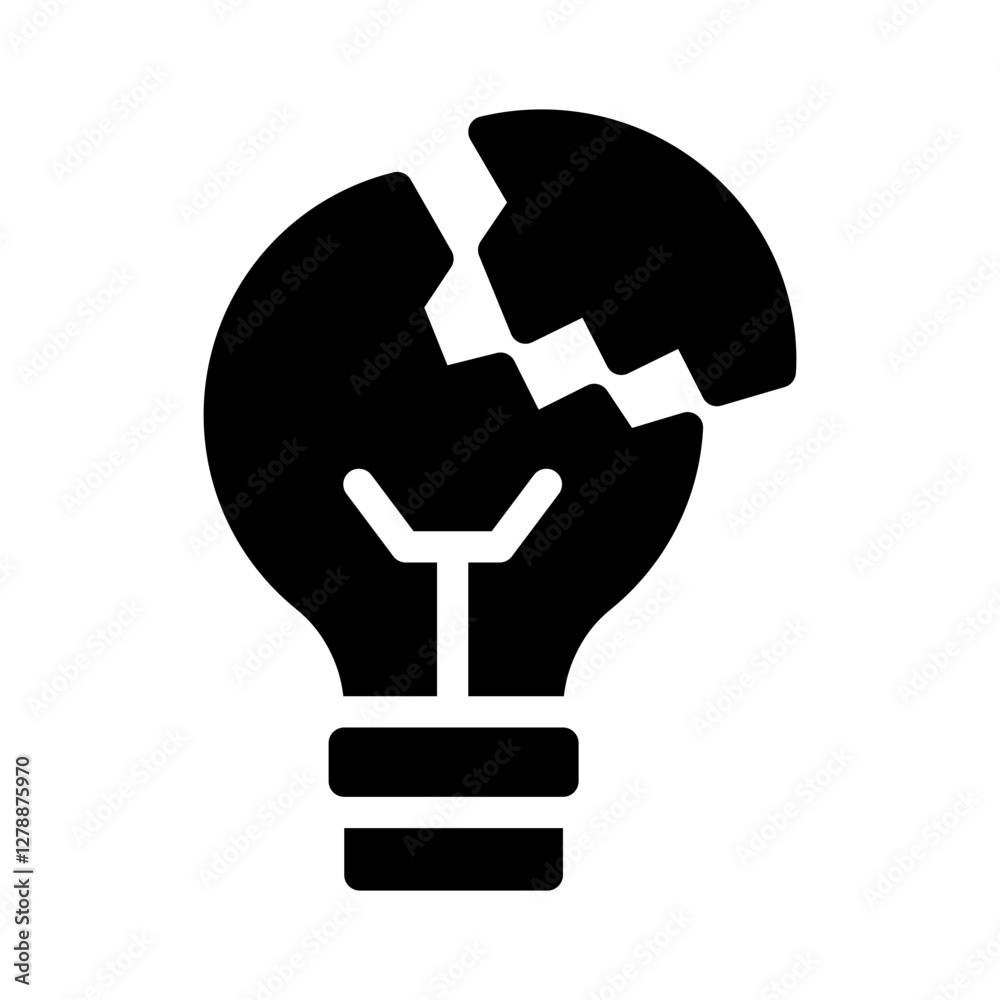 Poster lightbulb glyph icon