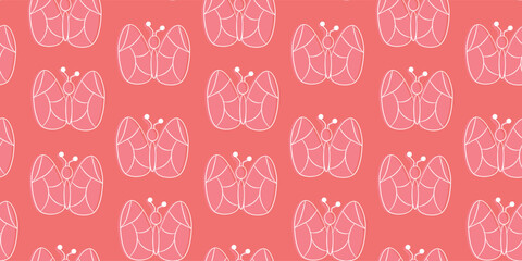 Butterfly in Pink on Solid Background for Decorative Designs