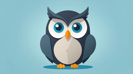 Charming Cartoon Owl with Expressive Eyes and Soft Colors for Various Designs