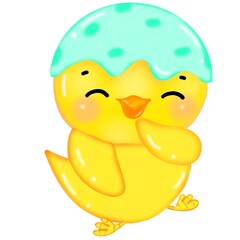 Happy Easter Egg Hunt Party Chick Symbol