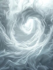 A white light vortex expands, creating soft spirals that resemble a celestial gateway in a heavenly scene