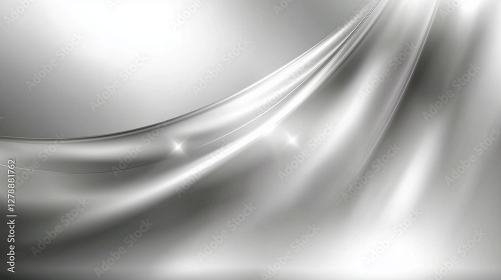 Aufkleber Abstract silver background featuring smooth lines and soft lighting, creating an elegant and modern design atmosphere with a white and gray color scheme. This professional-grade vector template offers