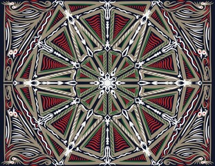 Mandala ornament creative work. Digital art illustration	