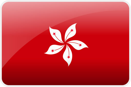 Flag Icon of Hong Kong Country,National Vector Flag Iconic Symbol and Colors of Hong Kong flag.