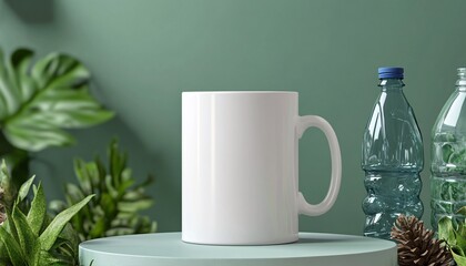 Eco-friendly beverage options highlight sustainability efforts in a vibrant mockup for Earth Day celebration showcasing green choices for a healthier planet.