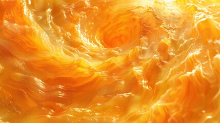 A vibrant vortex of swirling plasma glows with fiery orange and yellow hues in ambient light