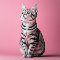 Obraz premium Full body shot of a purebred American Shorthair