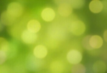Fototapeta premium Generative AI image showcasing vibrant green bokeh lights illuminating a soft nature scene