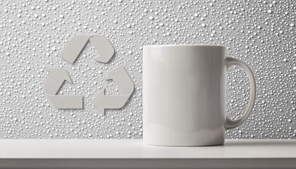 Eco-Friendly White Mug Mockup Celebrating Earth Day with Sustainable Messaging and Nature-Inspired Design