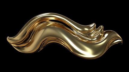 Abstract Gold Liquid Wave Design