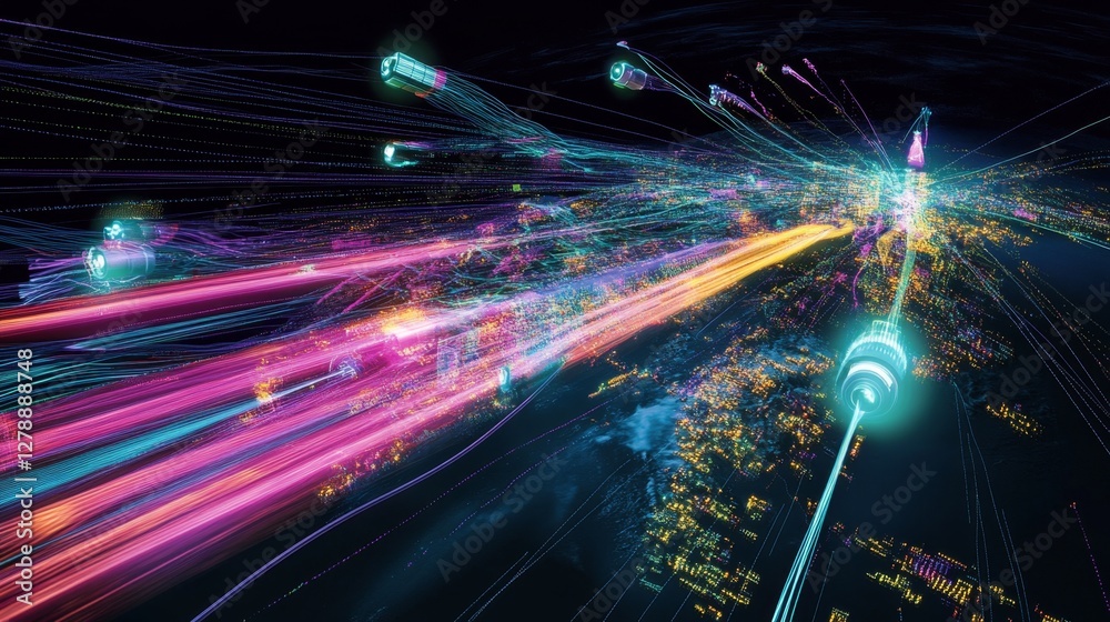 Poster tracking data flow digital map virtual space information display online environment analytical viewp