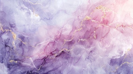 Fototapeta premium Soft pastel hues blend beautifully with gold veins, creating a fluid and elegant marbled effect in tranquil lighting