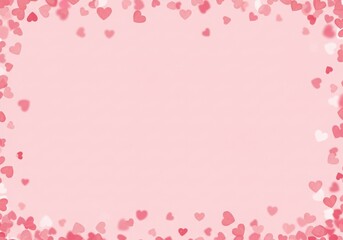 Delicate pink heart pattern, soft pastel background, scattered hearts, romantic design, Valentine's Day theme, minimalist love illustration, gentle color palette,