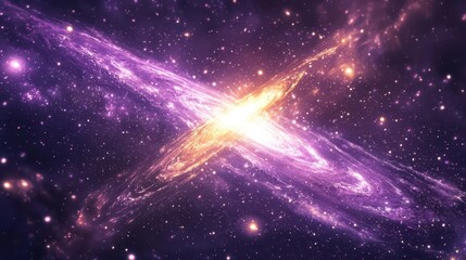 Vibrant Cosmic Collision of Galaxies in Deep Space with Stars