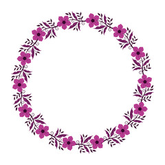 Dark Purple Floral Wreath Elegant Botanical Frame