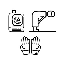 religion pray qur'an shalat icon islamic set