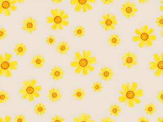 Elegant Yellow Daisy on Pastel Cream Background
