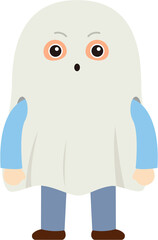 Halloween Boy Dressed as a Ghost