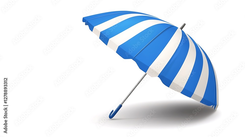 Wall mural minimal flat design beach umbrella icon in soft color palette