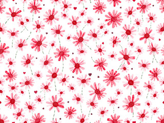  Seamless Pink Daisy Flower Pattern on Soft Background