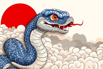 Naklejka premium 2025 Chinese new year, year of the snake banner template design with snakes