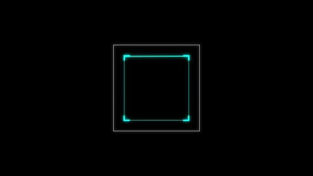 Scanning the QR code icon animation, QR code being scanning concept. lock secure security icon on black background.