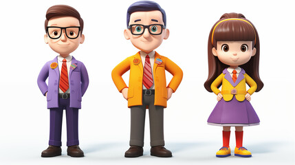 Colorful multiplicate characters in a doctor or medical profession with friendly smiles, modern illustrations, medical professionals standing together, diverse group of characters in doctor uniforms