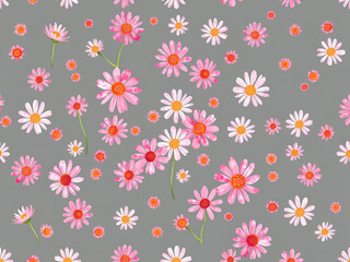 Elegant Pink Daisy on Neutral Gray Background 