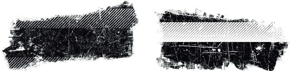 Obraz premium Grunge textured banner with rough edges. Halftone dots texture. Overlay grunge texture . Simply place texture over any object to create grunge effect . Banner with scratched surface for your design. 