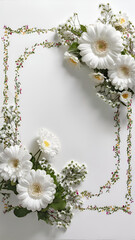 Copy space Floral invitation Card design ,greeting cards elegant wonderful 3d  style. Colorful spring flower with white background, space for text.