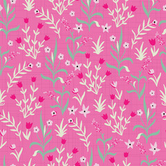 Spring Botanicals and Flowers Vector Seamless Pattern