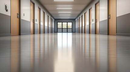 Obraz premium Desks and papers occupy an empty high school exam hall, highlighting the mental health challenges faced by students