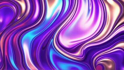 Fototapeta premium An abstract composition with fluid, glossy metallic swirls, featuring reflective surfaces and dynamic movement.