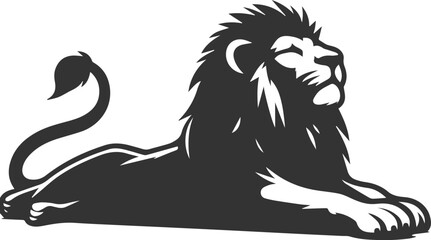 A lion stretching lazily after a nap vector animal silhouette