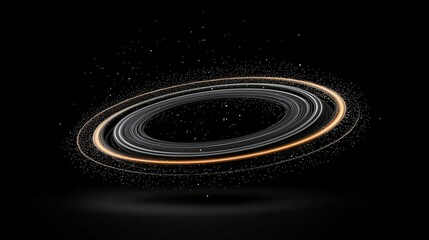 Fototapeta premium Abstract Circular Light Pattern with Glowing Particles on Dark Background