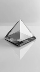 Fototapeta premium A Glass Pyramid Reflects On A Smooth Surface