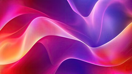 Obraz premium A colorful, abstract painting with a purple and orange wave